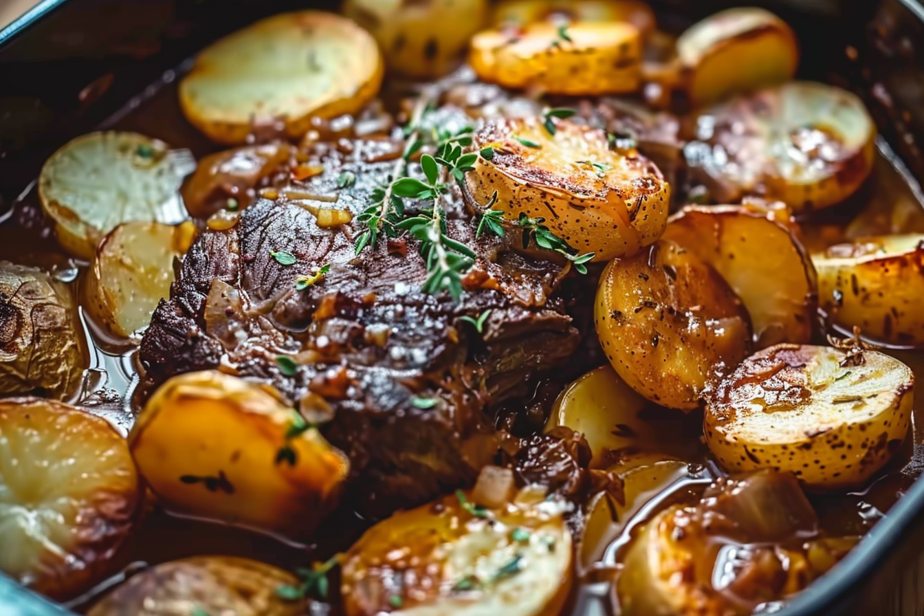 Apple Cider Pot Roast with Potatoes
