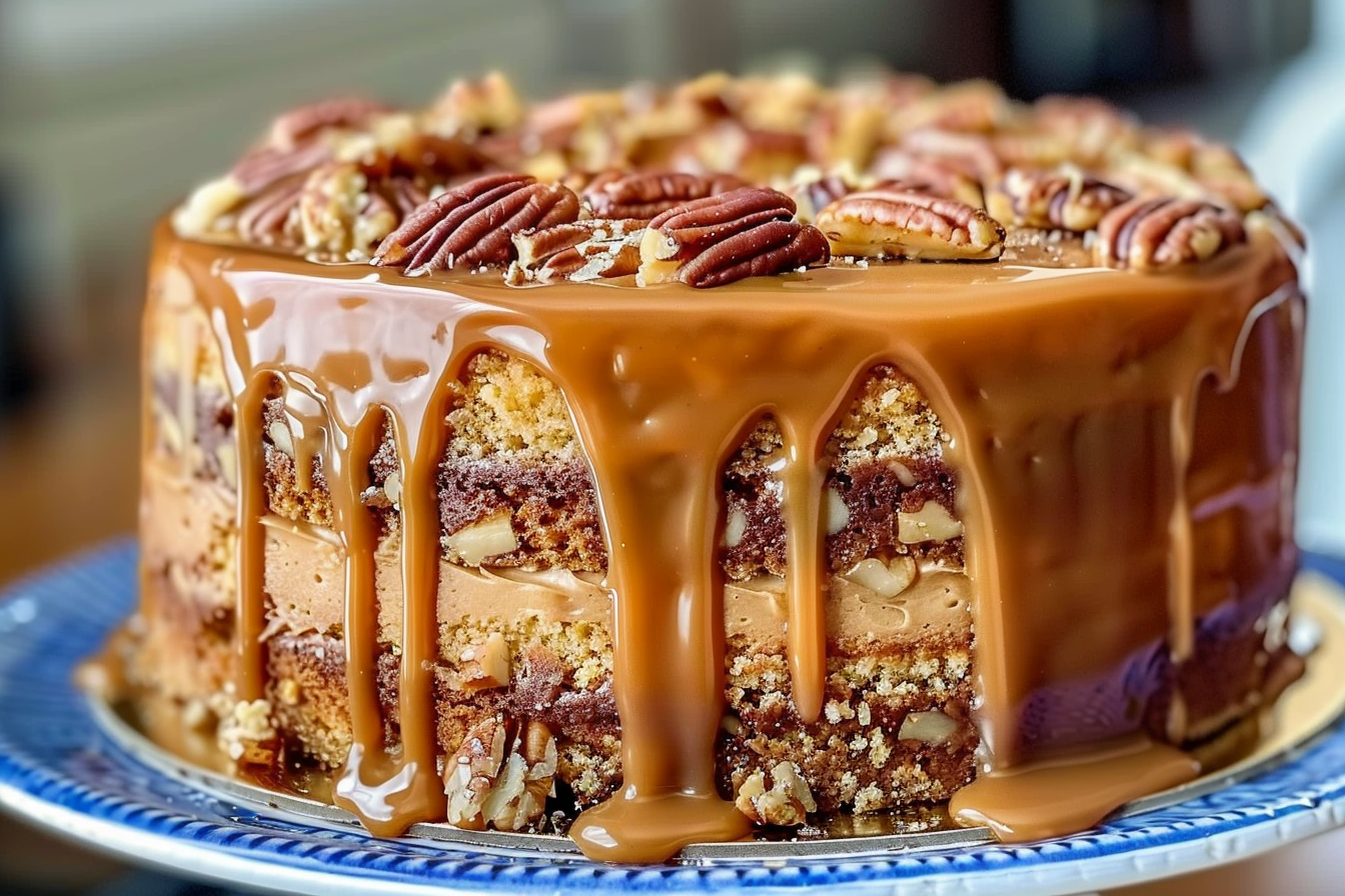 Southern Pecan Caramel Cake